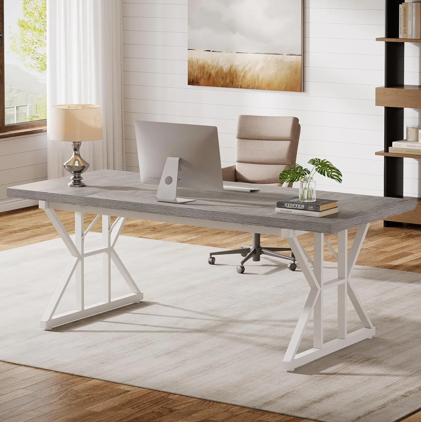 Tribesigns 70.86" Executive Desk, Industrial Style Computer Desk for Home Office