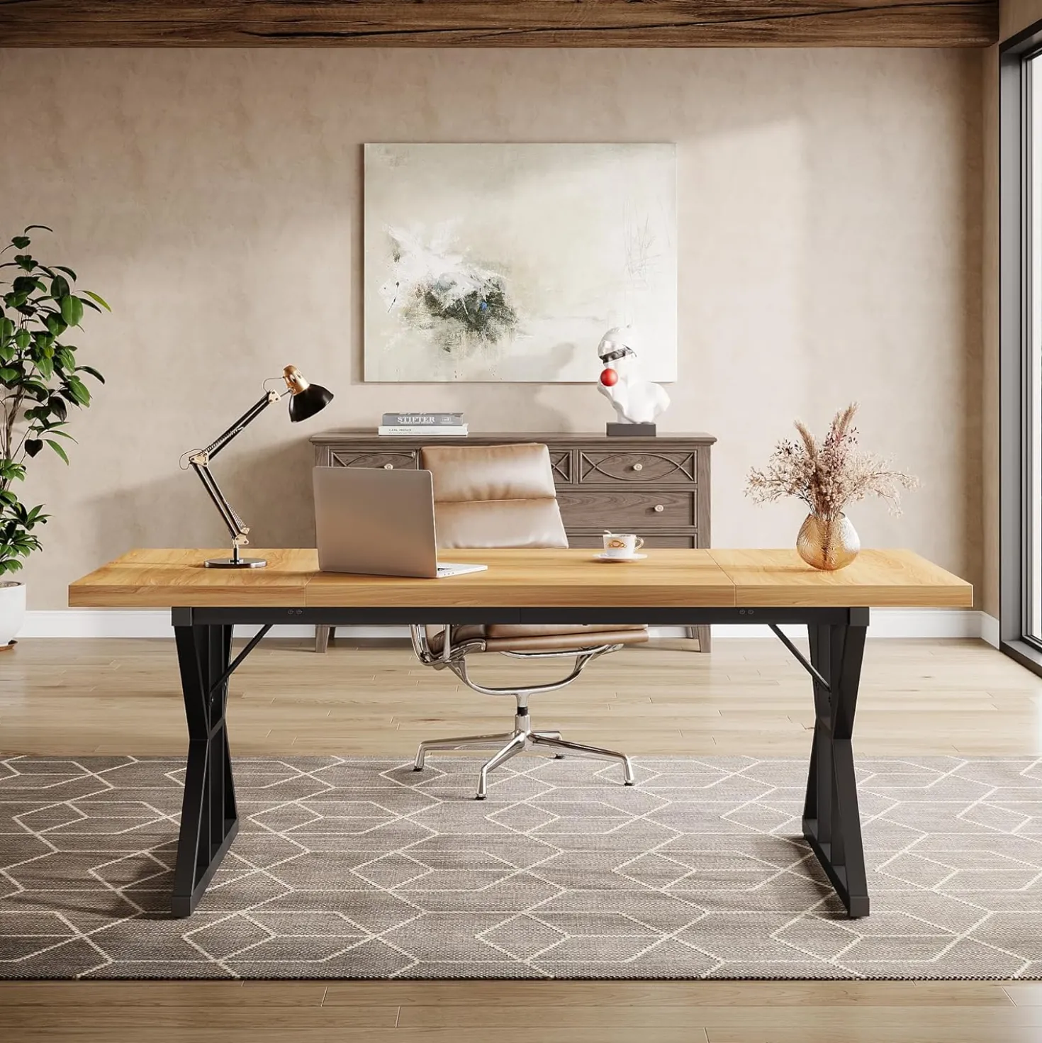 Tribesigns 70.86" Executive Desk, Industrial Style Computer Desk for Home Office