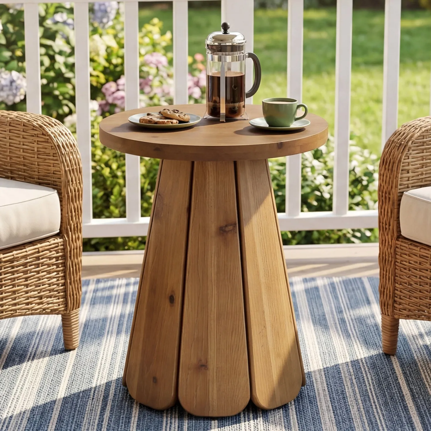 Tribesigns 19.69" Small Round End Table, Mid Century Accent Table for Living Room