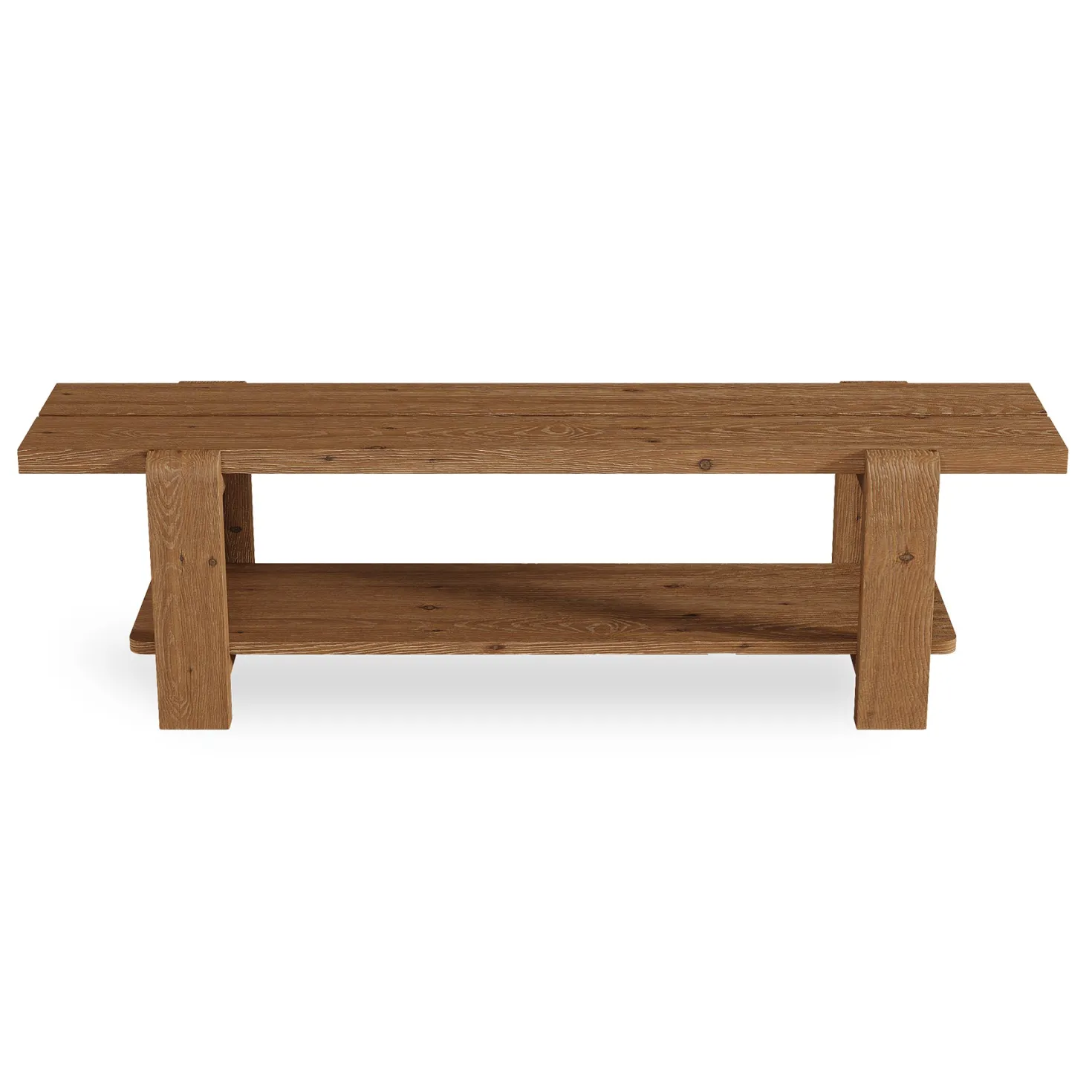 Tribesigns 63" Solid Wood Entryway Bench, Farmhouse Shoe Storage Bench for Hallway