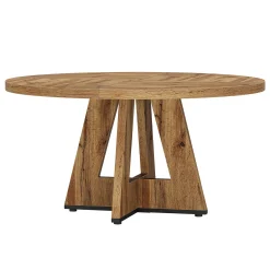 Tribesigns 47-Inch Round Conference Table for 4-6 People, Wooden Base and Thickened Top