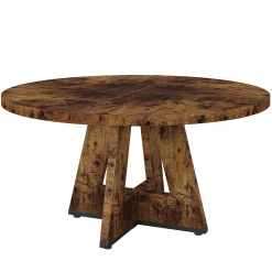Tribesigns 47-Inch Round Conference Table for 4-6 People, Wooden Base and Thickened Top