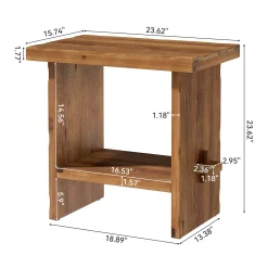 Tribesigns 23.62-Inch Solid Wood Side Table, Wooden End Table with Solid Base