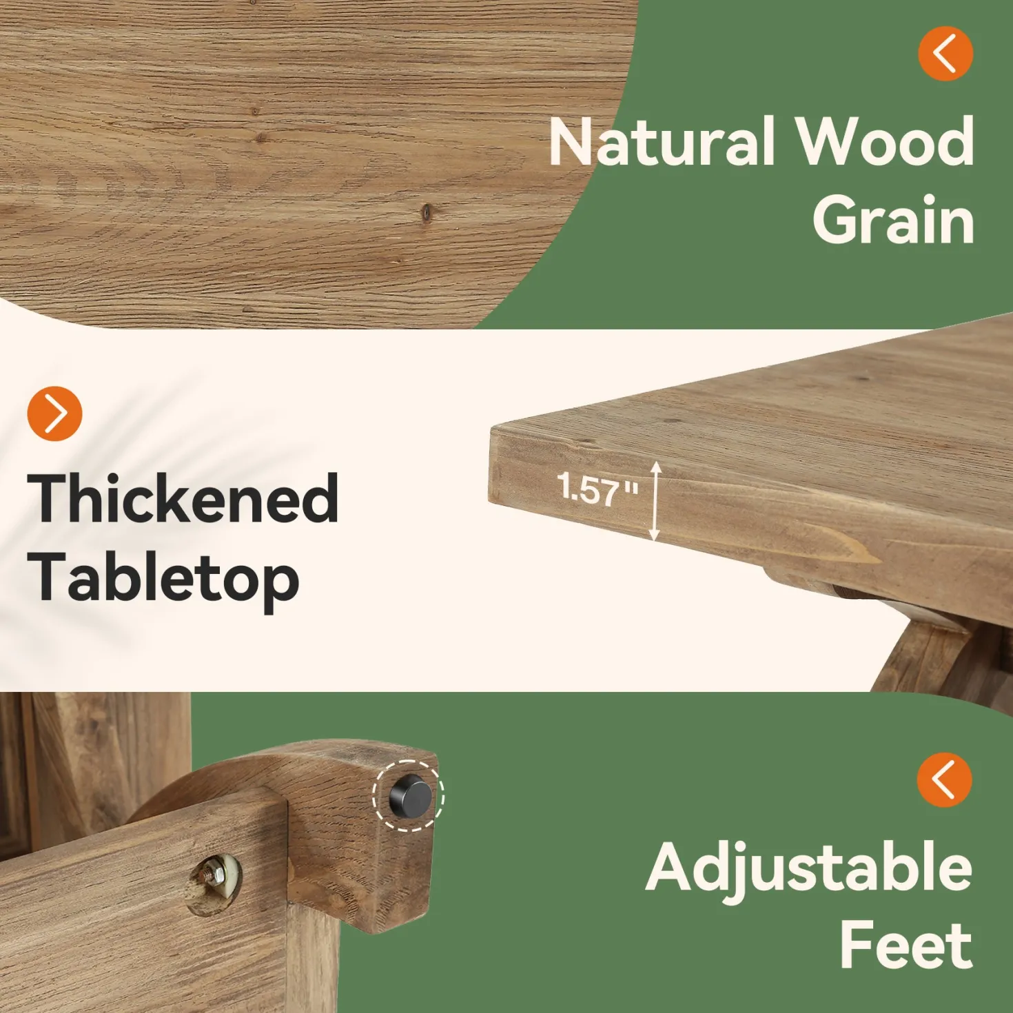Tribesigns 47.24-Inch Solid Wood Coffee Table, X-Leg Center Table for Living Room