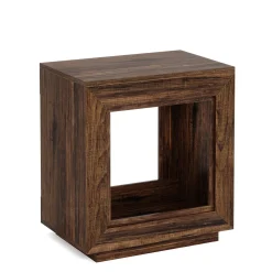 Wood End Table, Square Side Table Nightstands with Storage