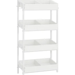 Wood Fruit Vegetable Storage Rack Stand, 4-Tier Storage Organizer